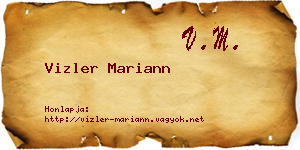 Vizler Mariann névjegykártya