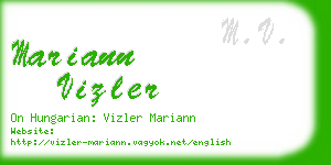 mariann vizler business card